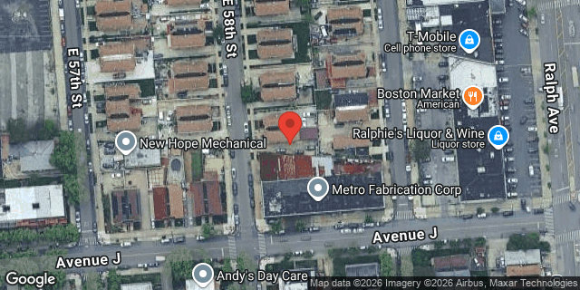 Aerial map of 1053 EAST 58 STREET, Brooklyn