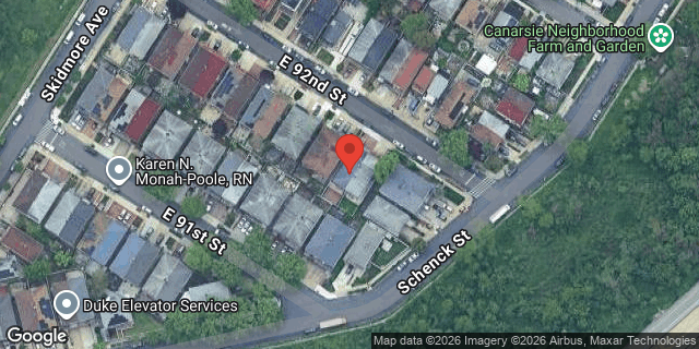 Aerial map of 1812 EAST 92 STREET, Brooklyn