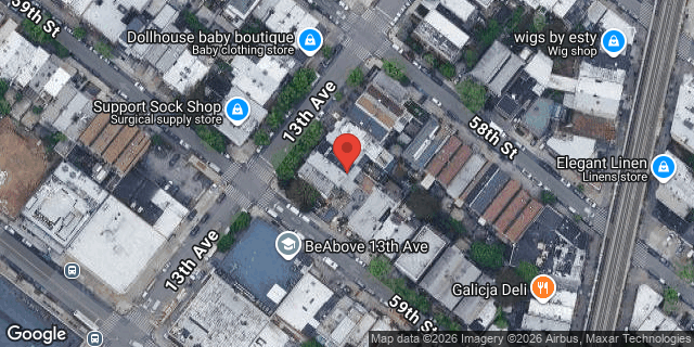 Aerial map of 5813 13 AVENUE, Brooklyn