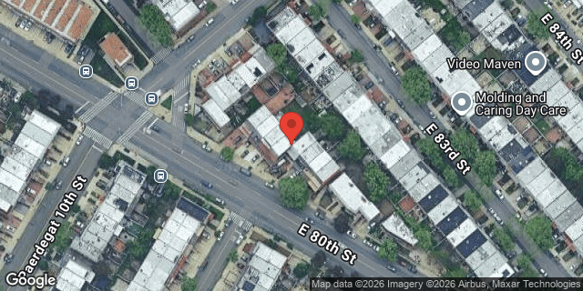 Aerial map of 1327 EAST 80 STREET, Brooklyn