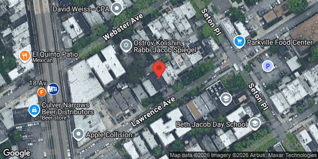 Aerial map of 85 LAWRENCE AVENUE, Brooklyn