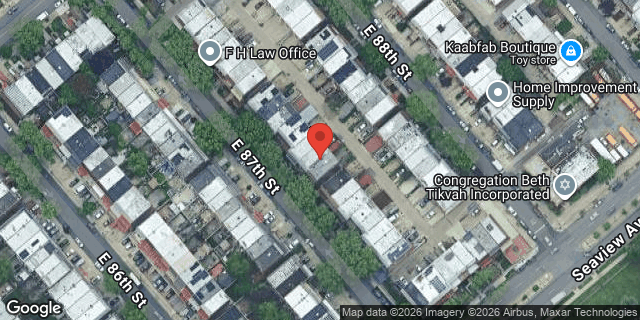 Aerial map of 1447 EAST 87 STREET, Brooklyn