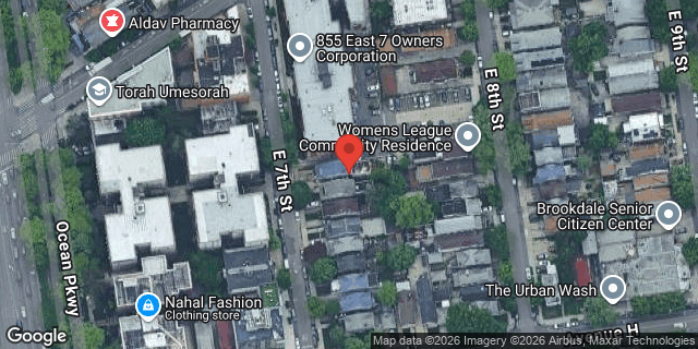 Aerial map of 873 EAST 7 STREET, Brooklyn