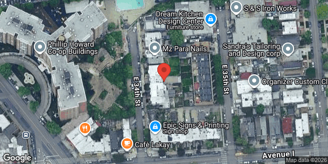 Aerial map of 1071 EAST 34 STREET, Brooklyn