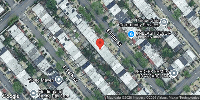 Aerial map of 1346 EAST 85 STREET, Brooklyn