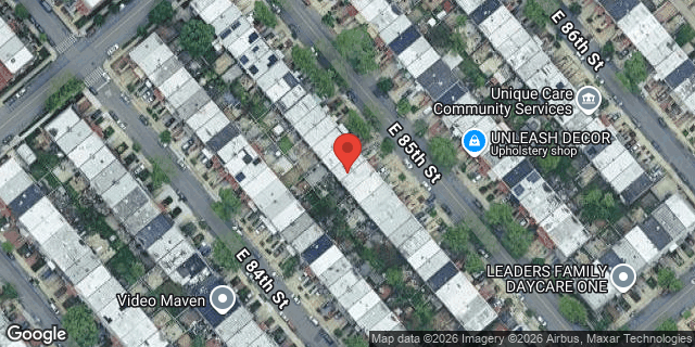 Aerial map of 1340 EAST 85 STREET, Brooklyn