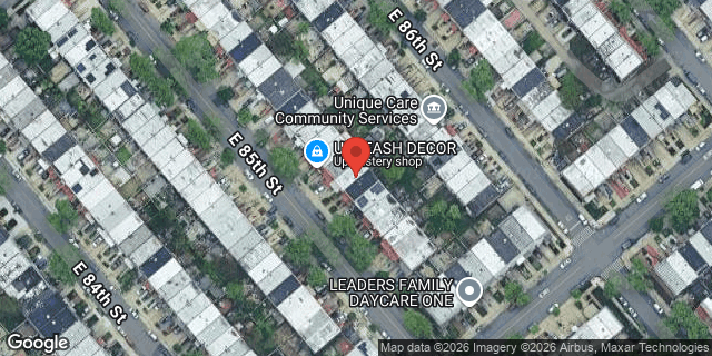 Aerial map of 1357 EAST 85 STREET, Brooklyn