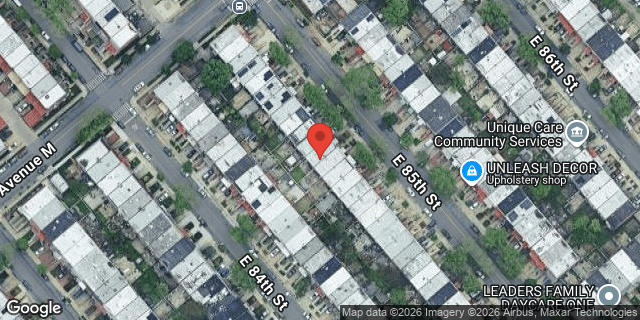 Aerial map of 1330 EAST 85 STREET, Brooklyn