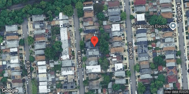 Aerial map of 999 EAST 38 STREET, Brooklyn