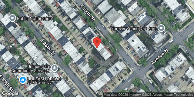 Aerial map of 1364 EAST 87 STREET, Brooklyn