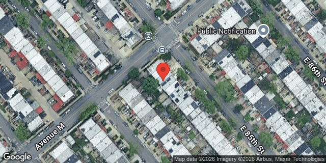 Aerial map of 1308 EAST 85 STREET, Brooklyn