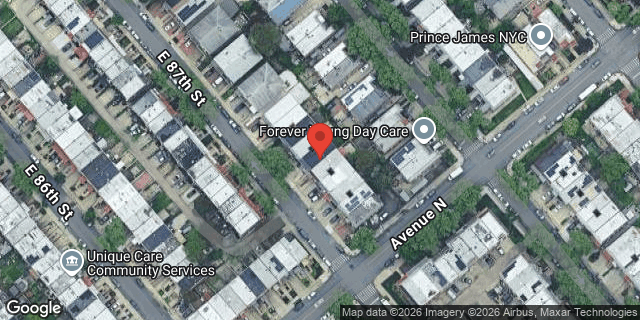 Aerial map of 1369 EAST 87 STREET, Brooklyn