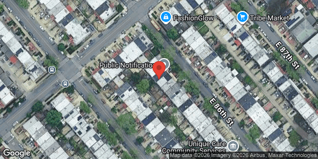 Aerial map of 1320 EAST 86 STREET, Brooklyn