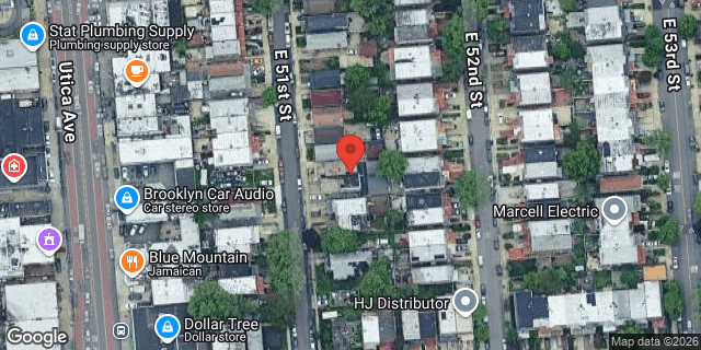 Aerial map of 1213 EAST 51 STREET, Brooklyn