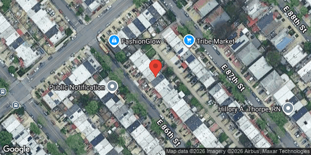 Aerial map of 1325 EAST 86 STREET, Brooklyn