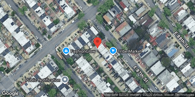 Aerial map of 1316 EAST 87 STREET, Brooklyn