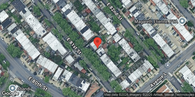 Aerial map of 1153 EAST 81 STREET, Brooklyn