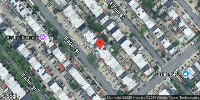 Aerial map of 1253 EAST 85 STREET, Brooklyn