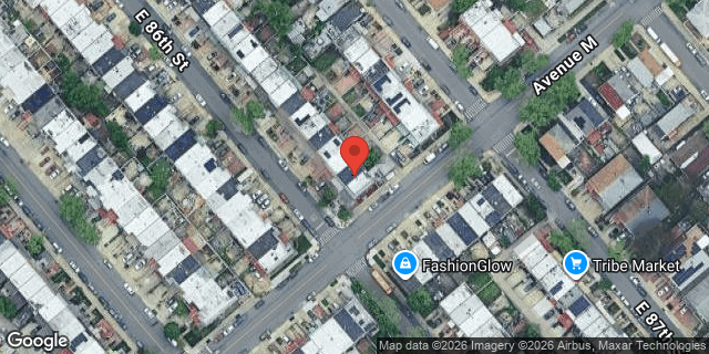 Aerial map of 1281 EAST 86 STREET, Brooklyn