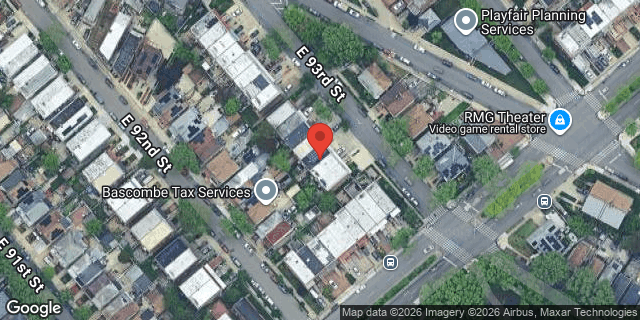 Aerial map of 1648 EAST 93 STREET, Brooklyn