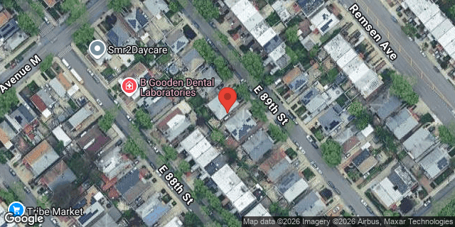 Aerial map of 1336 EAST 89 STREET, Brooklyn