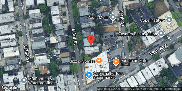 Aerial map of 799 EAST 3 STREET, Brooklyn