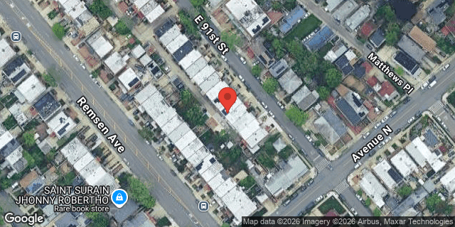 Aerial map of 1560 EAST 91 STREET, Brooklyn