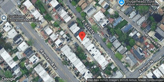 Aerial map of 1548 EAST 91 STREET, Brooklyn