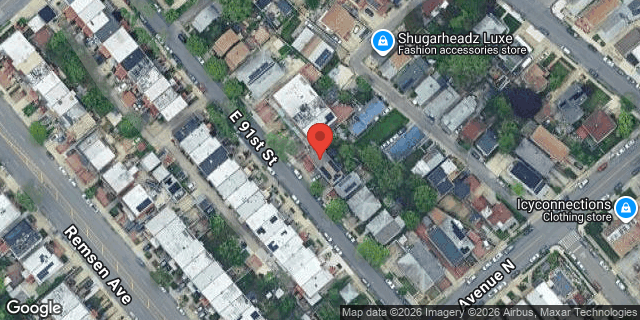 Aerial map of 1551 EAST 91 STREET, Brooklyn