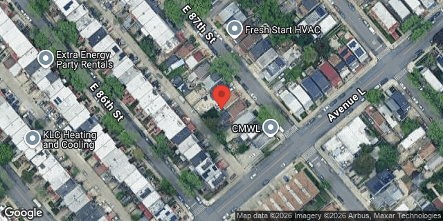 Aerial map of 1170 EAST 87 STREET, Brooklyn