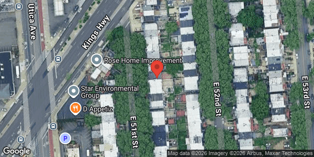 Aerial map of 1095 EAST 51 STREET, Brooklyn