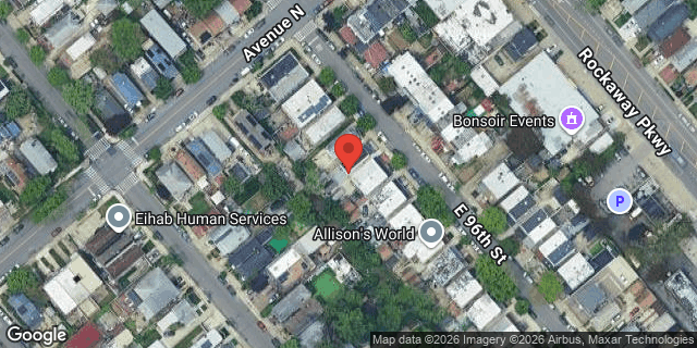 Aerial map of 1590 EAST 96 STREET, Brooklyn