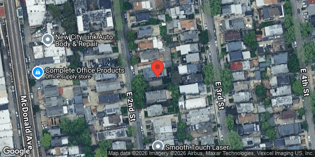 Aerial map of 669 EAST 2 STREET, Brooklyn