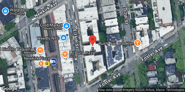 Aerial map of 613 EAST 16 STREET, Brooklyn