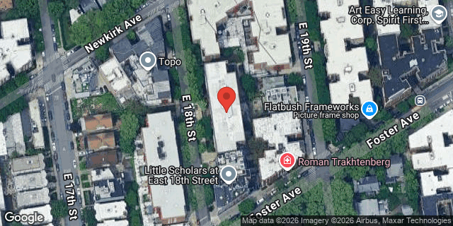 Aerial map of 601 EAST 18 STREET, Brooklyn