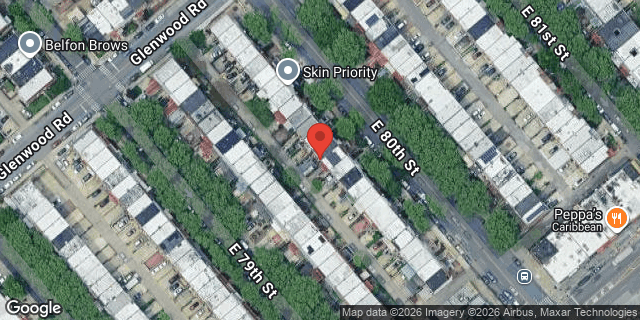 Aerial map of 734 EAST 80 STREET, Brooklyn