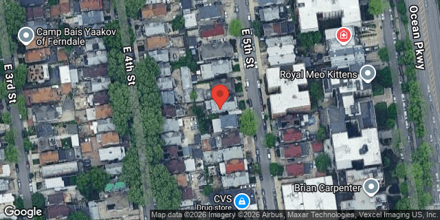 Aerial map of 632 EAST 5 STREET, Brooklyn