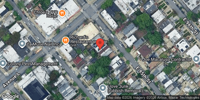 Aerial map of 1422 EAST 95 STREET, Brooklyn