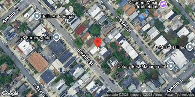 Aerial map of 1379 EAST 92 STREET, Brooklyn
