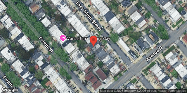Aerial map of 1364 EAST 100 STREET, Brooklyn