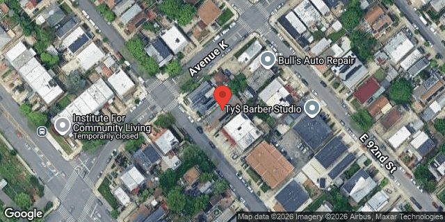 Aerial map of 1339 EAST 91 STREET, Brooklyn