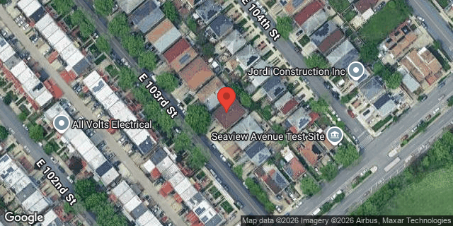 Aerial map of 1455 EAST 103 STREET, Brooklyn