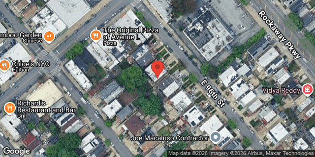 Aerial map of 1424 EAST 96 STREET, Brooklyn