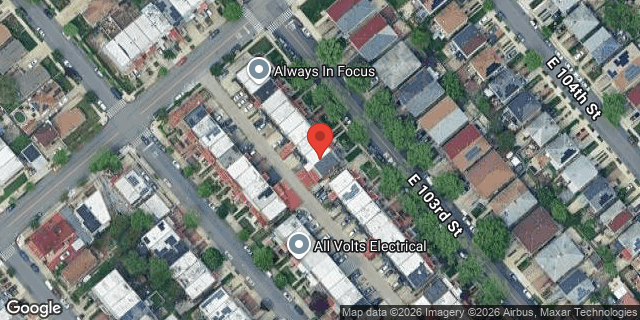 Aerial map of 1424 EAST 103 STREET, Brooklyn