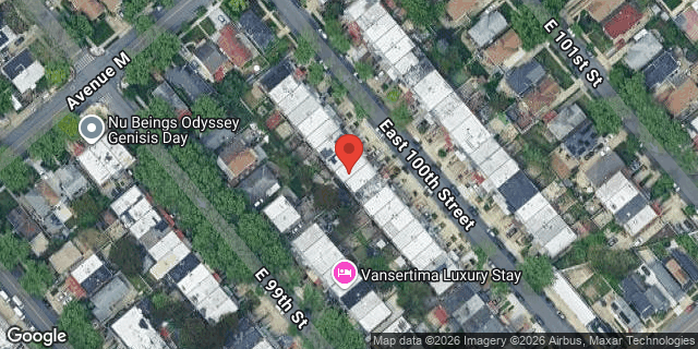 Aerial map of 1338 EAST 100 STREET, Brooklyn