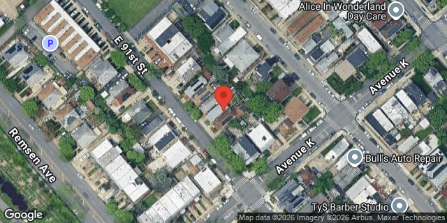 Aerial map of 1317 EAST 91 STREET, Brooklyn