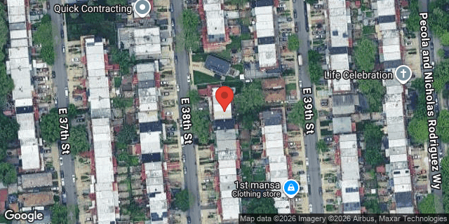 Aerial map of 713 EAST 38 STREET, Brooklyn