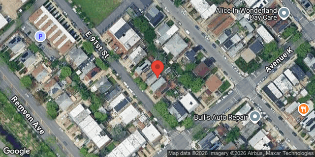 Aerial map of 1315 EAST 91 STREET, Brooklyn