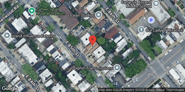 Aerial map of 747 EAST 85 STREET, Brooklyn