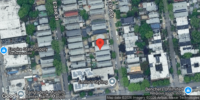 Aerial map of 546 EAST 3 STREET, Brooklyn